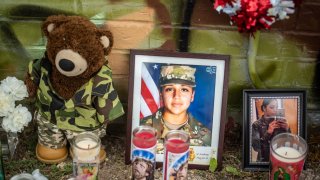 Un memorial a Vanessa Guillén, soldado asesinada cuando estaba basada en Fort Hood, Austin, Texas, el 6 de julio de 2020.