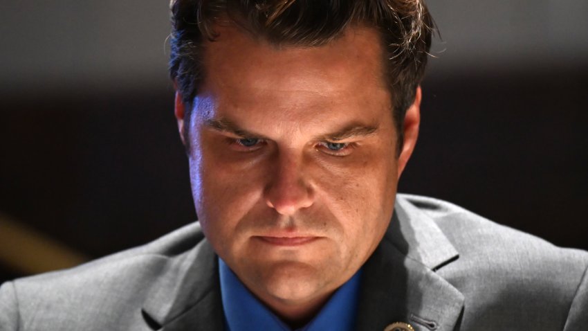 Representative Matt Gaetz, a Republican from Florida, listens during a markup on H.R. 7120, the “Justice in Policing Act of 2020,” on June 17, 2020, in Washington, D.C.