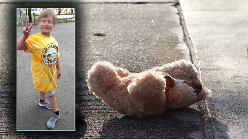 1 side of little girl shoe and her doll were left or fall off on the road.Nobody,girl was disappeared,only small blue shoe and doll are remain.Concept of  missing and exploited children,lose child