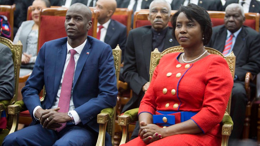 Jovenel Moïse junto a su esposa Martine.