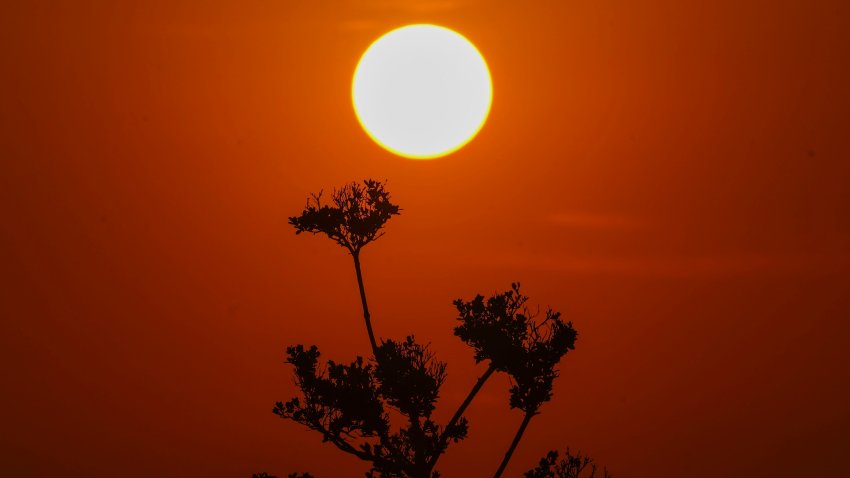 Sale el sol en medio de altas temperaturas en Ciudad de México, el 23 de mayo de 2024.  (Foto AP/Marco Ugarte)