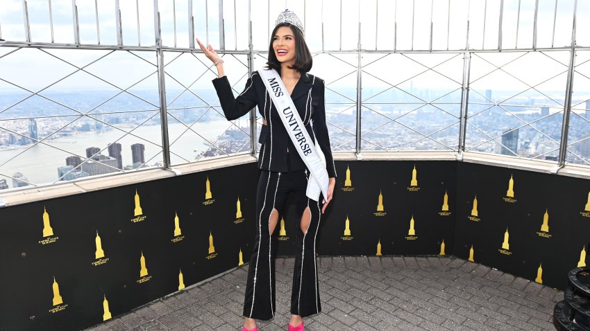 NEW YORK, NEW YORK – JANUARY 04: Miss Universe Sheynnis Palacios visits The Empire State Building on January 04, 2024 in New York City. (Photo by Roy Rochlin/Getty Images for Empire State Realty Trust)