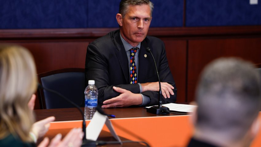 WASHINGTON, DC – JANUARY 24: Sen. Martin Heinrich (D-NM) speaks during a roundtable on gun legislation at the U.S. Capitol Building on January 24, 2024 in Washington, DC. Participants in the roundtable, held by Heinrich, included law enforcement agents, gun owners, actors, and TV personalities who all joined in speaking about responsible gun ownership, new gun legislation, and the Gas-Operated Semi-Automatic Firearms Exclusion Act (GOSAFE) Act. (Photo by Anna Moneymaker/Getty Images)