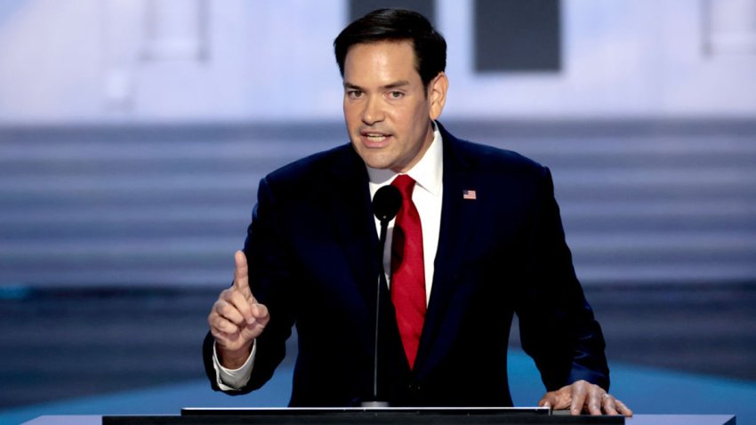 Senator Marco Rubio, a Republican from Florida, speaks during the Republican National Convention (RNC) at the Fiserv Forum in Milwaukee, Wisconsin, US, on Tuesday, July 16, 2024. Former President Donald Trump tapped JD Vance as his running mate, elevating to the Republican presidential ticket a venture capitalist-turned-senator whose embrace of populist politics garnered national attention and made him a rising star in the party. Photographer: Hannah Beier/Bloomberg via Getty Images