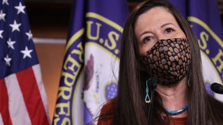 Teresa Leger Fernández, durante un acto en plena pandemia en el 2021 en Washington, DC.