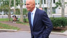 NEW YORK, NEW YORK - SEPTEMBER 19: Tom Barrack, a former advisor to former president Donald Trump, leaves U.S. District Court for the Eastern District of New York in a short recess during jury selection for his trial on September 19, 2022 in the Brooklyn borough of New York City. Jury selection for Barrack's trial began today. He is accused of acting as an unregistered agent of the United Arab Emirates between April 2016 and April 2018. He is also accused of attempting to influence foreign policy positions for then-presidential candidate Donald Trump and the incoming Trump administration. (Photo by Michael M. Santiago/Getty Images)