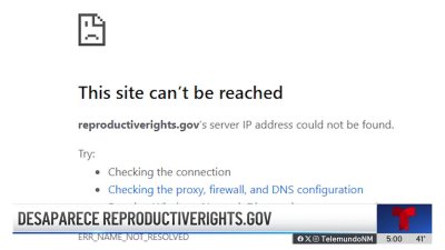 Desaparece el sitio web reproductiverights.gov