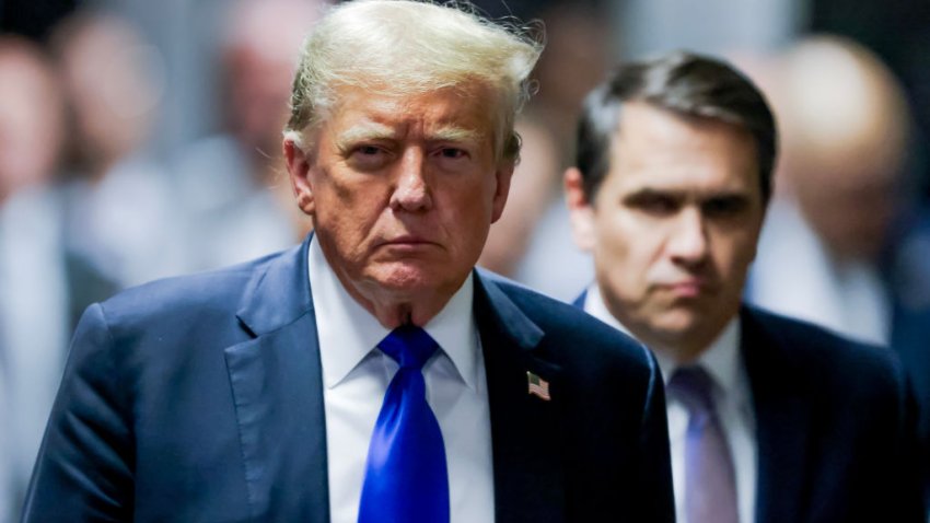 NEW YORK, NEW YORK – MAY 30: Former U.S. President Donald Trump departs the courtroom after being found guilty on all 34 counts in his hush money trial at Manhattan Criminal Court on May 30, 2024 in New York City. The former president was found guilty on all 34 felony counts of falsifying business records in the first of his criminal cases to go to trial. Trump has now become the first former U.S. president to be convicted of felony crimes. (Photo by Justin Lane-Pool/Getty Images)