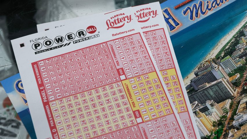 MIAMI, FLORIDA &#8211; AUGUST 26: Powerball lottery ticket forms are displayed at the Downtown Miami Souvenirs store on August 26, 2025 in Miami, Florida. The Powerball jackpot has climbed to $815 million ahead of Wednesday&#8217;s drawing, making the jackpot the 10th-largest in Powerball history. (Photo by Joe Raedle/Getty Images)