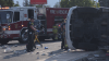 Accidente con volcadura en Albuquerque deja a una persona atrapada
